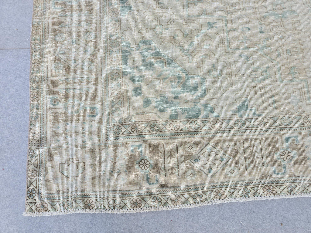 Hand-Knotted Wool Persian Rug 9x12: Soft Blue Floral Carpet
