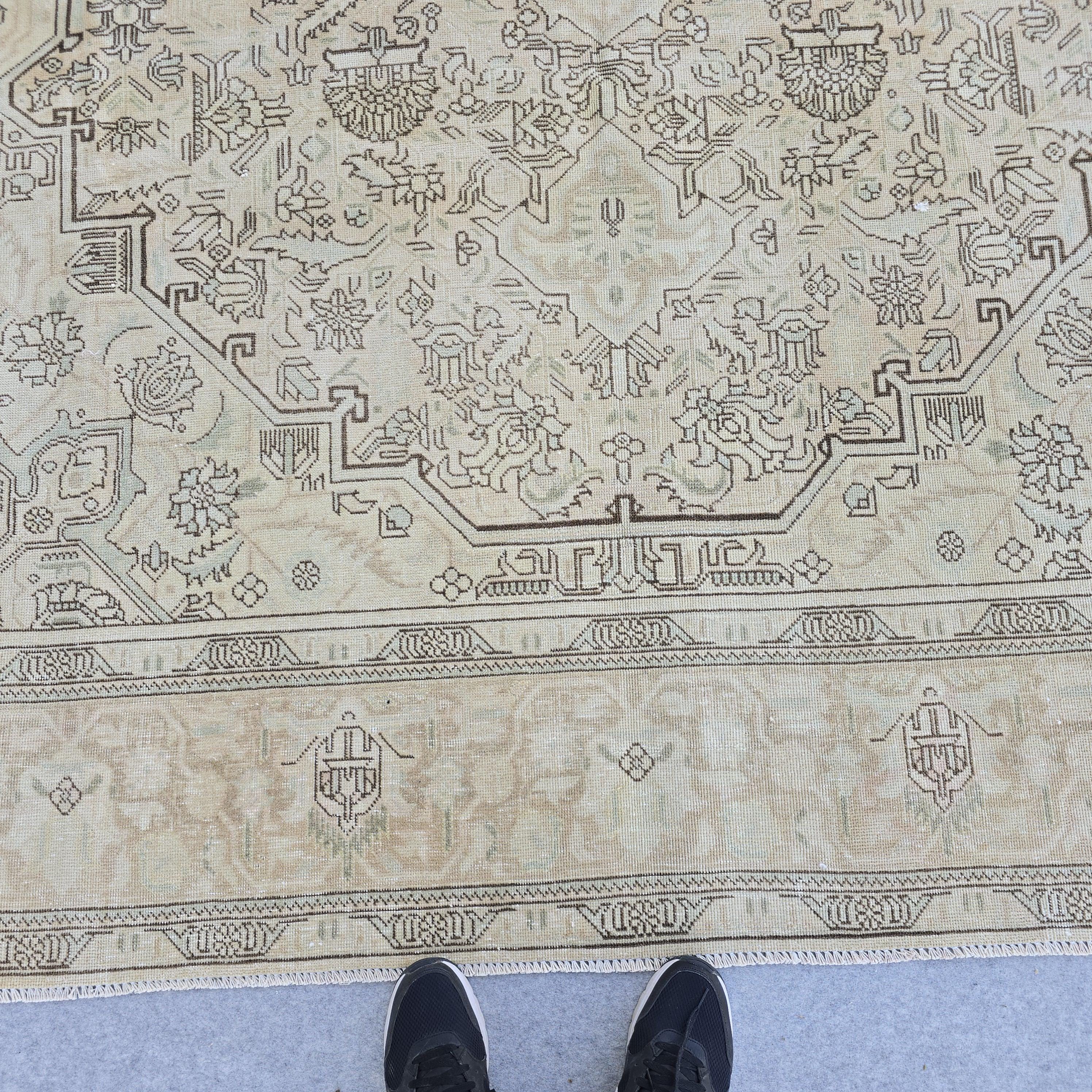 8x11 Oushak Rug: Hand-Knotted Wool & Cotton Turkish Area Rug