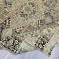 Antique Heriz Turkish Rug: Large Handknotted Medallion Wool Carpet (10x12)