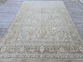 8x11 Neutral Turkish Rug/ Hand Knotted Unique Wool Area Rug Geometric Beige Brown //7.80x10.80 feet