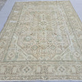 10x12 Turkish Rug Vintage Pink Cream Mint Green Hand Knotted Oushak Area Carpet