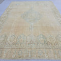9x12 Turkish Rug Muted Blue Cream Beige Persian Area Rug Bedroom Scandinavian Decor