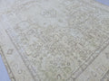 9x13 Turkish Rug Neutral Cream Geometric Hand Knotted Vintage Wool Area Rug