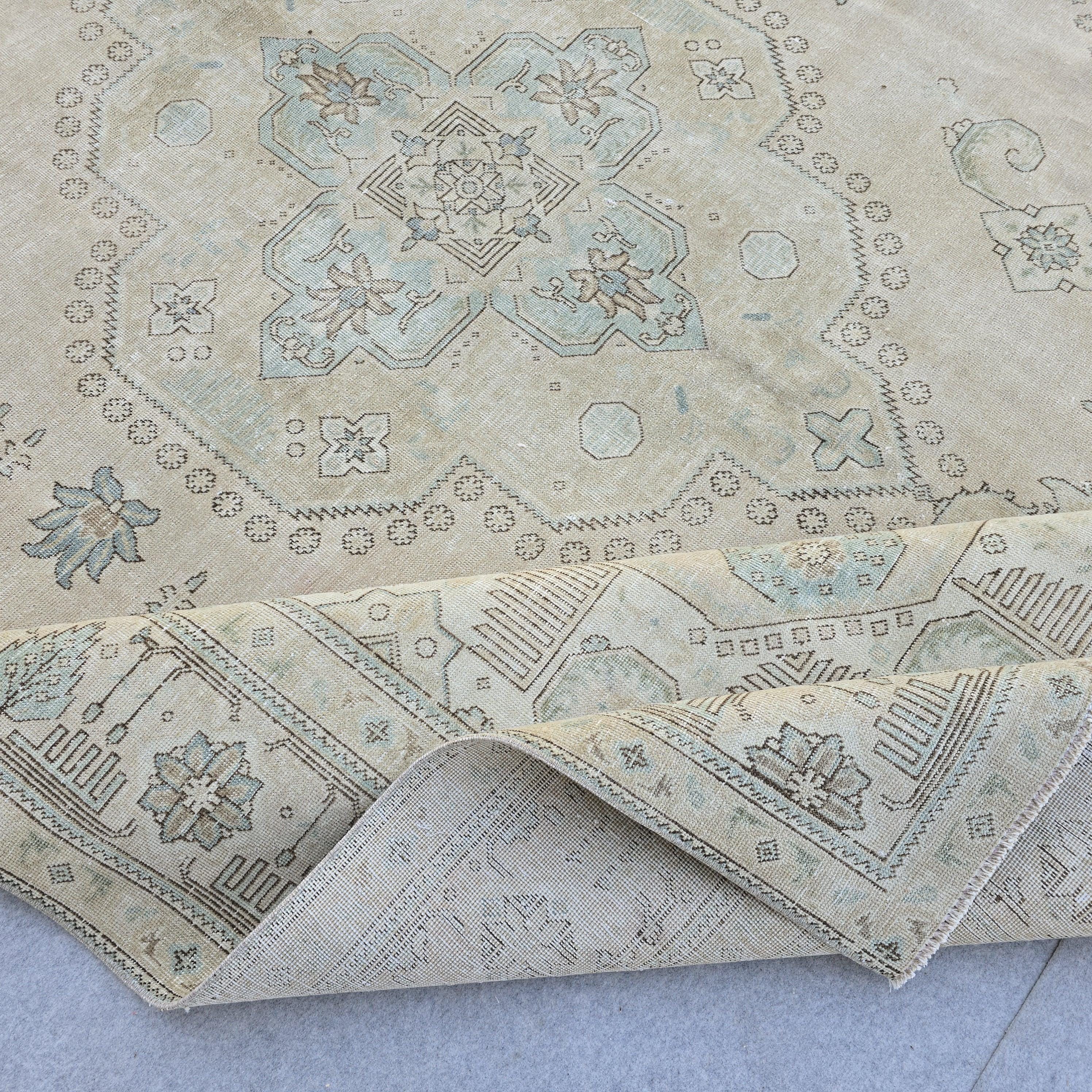 9x12 Classic Vintage Area Rug for Livingroom and Bedroom / Handmade Wool Oushak 9x12 Area Rug