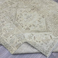 Vintage Turkish Oushak Rug: Large Hand-Knotted Wool Carpet