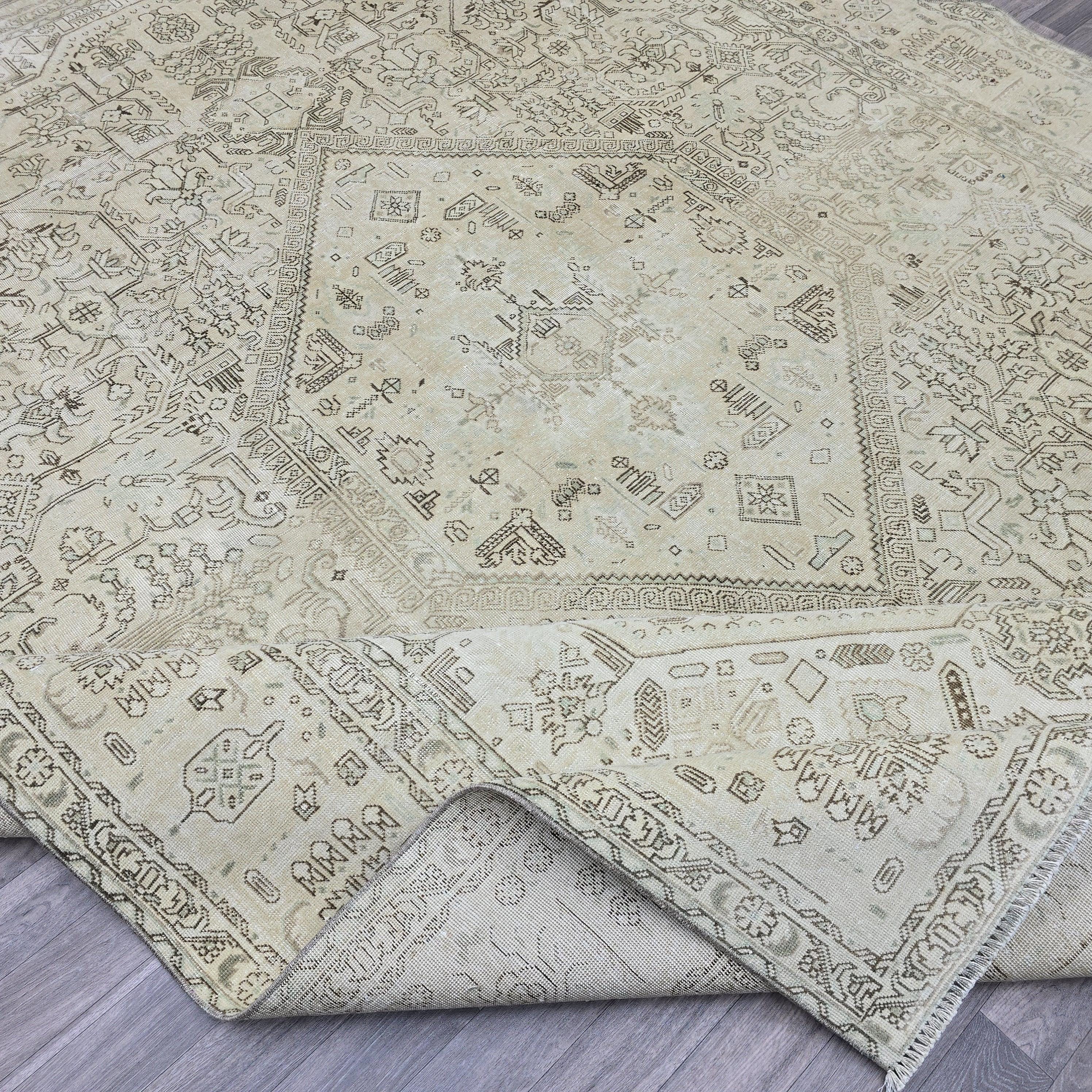 10x13 Vintage Oushak Area Rug for livingroom - Hand Knotted wool Turkish Rug for Office and Bedroom - Boho Decor rug - muted Oriental Carpet