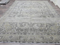 Overdyed Vintage Turkish Oushak Rug 10x12: Handwoven Wool Beige Gray Carpet