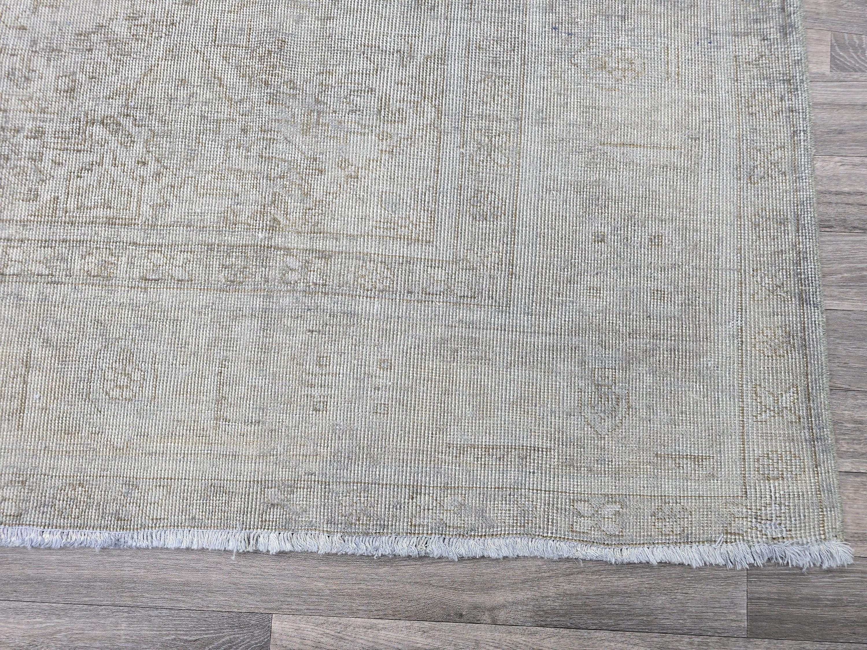 9x12 Oushak Overdyed Turkish Rug Beige Gray Vintage Area Rug Wool Carpet for Living Room Bedroom Dark Color rug