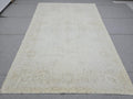 6x10 Vintage Turkish Oushak Rug: Hand-Knotted Wool, Neutral Beige