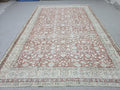 Hand Knotted Oushak Rug: 7x10 ft. Faded Muted terracotta red  Anatolian Carpet
