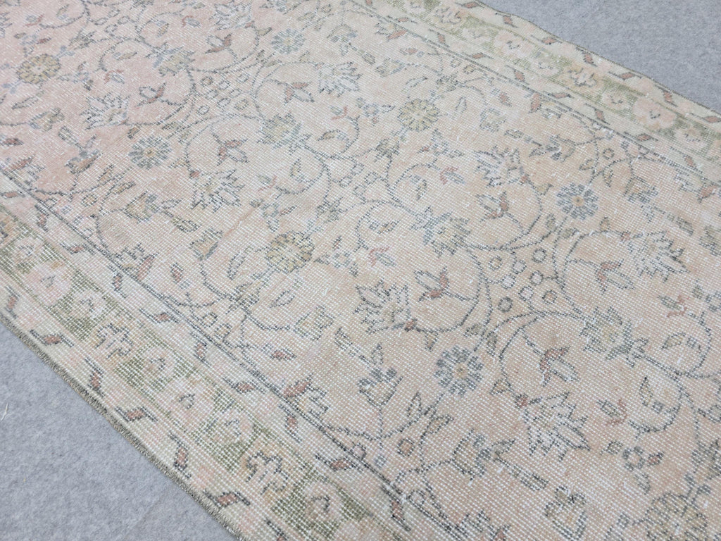 3x11 Faded Vintage Runner Rug - Handmade Wool Oushak Runner - Distressed Runner - Anatolian Runner Rug - Muted Turkish Runner