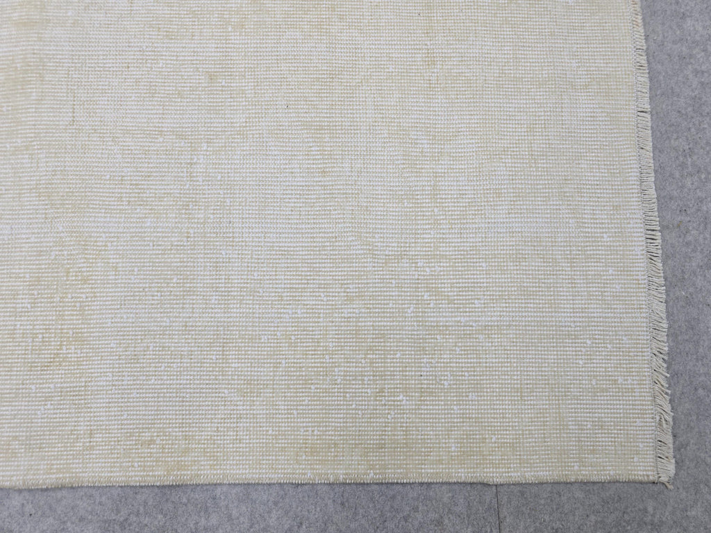 7x10 feet Wool Turkish Oushak Rug: Handknotted Vintage Wool, Muted Neutral