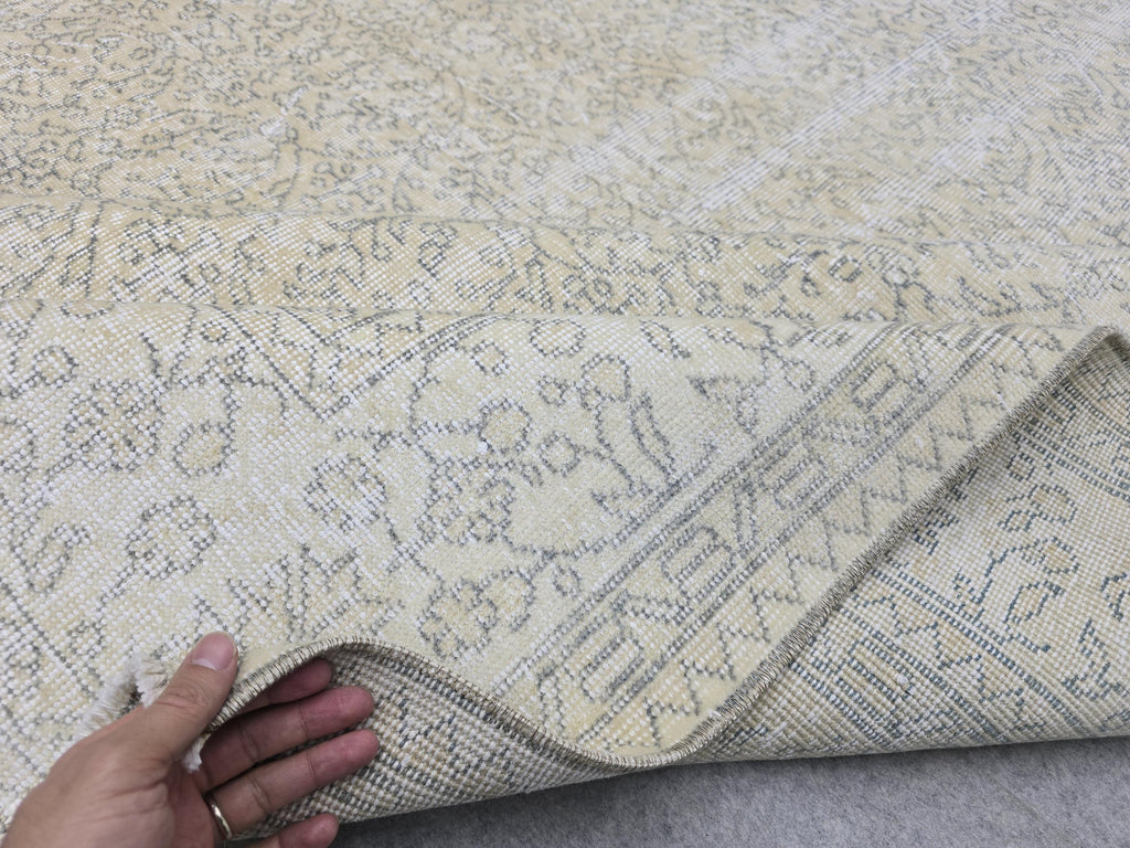 Vintage Turkish Oushak Rug 6’8”x9’7” – Distressed Boho Area Rug