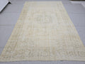 7x10 Vintage Turkish Oushak Rug: Handknotted Wool, Muted Neutral