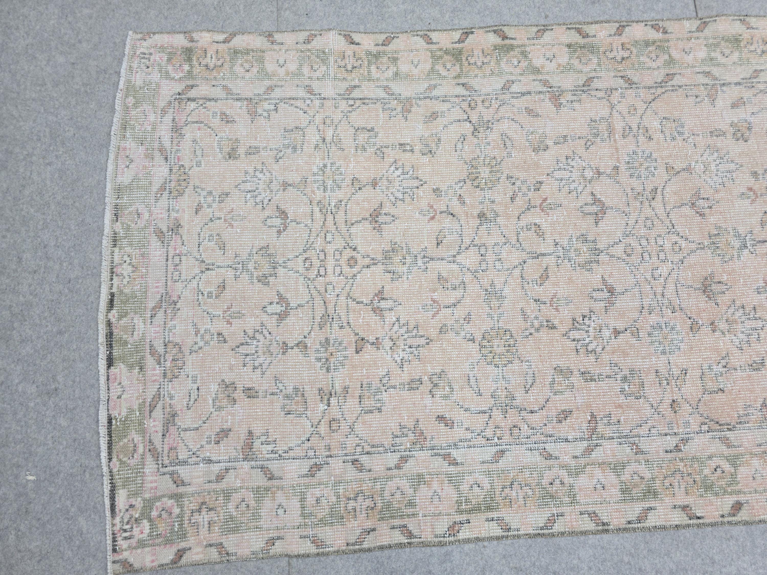 3x11 Faded Vintage Runner Rug - Handmade Wool Oushak Runner - Distressed Runner - Anatolian Runner Rug - Muted Turkish Runner