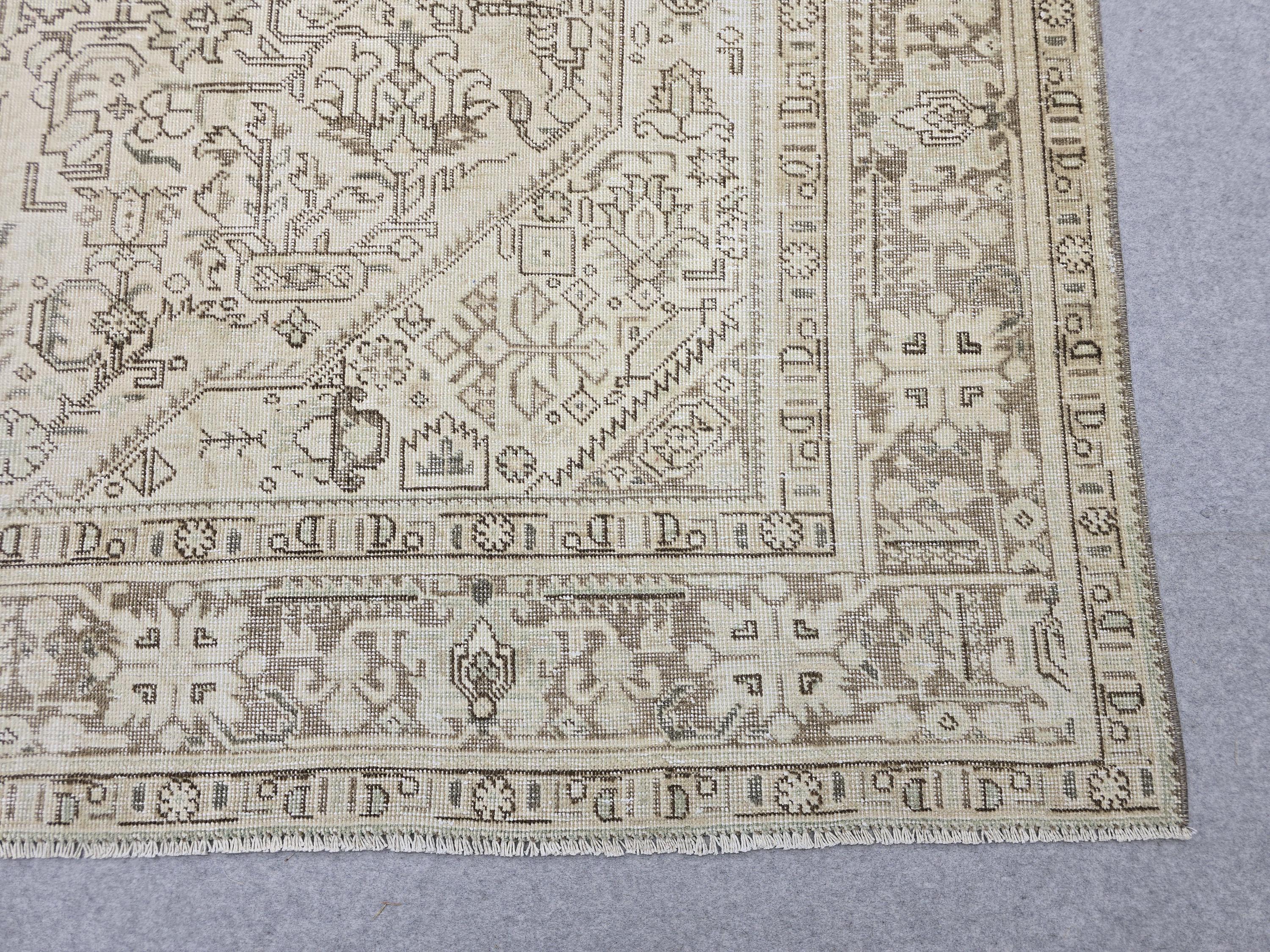 8x11 ft Vintage Turkish Oushak Rug: Hand-Knotted Wool & Cotton Area Carpet