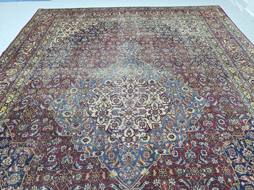 Antique Turkish Rug - HandKnotted Wool Vegetable Dyed Carpet /9,5x 12,8 feet