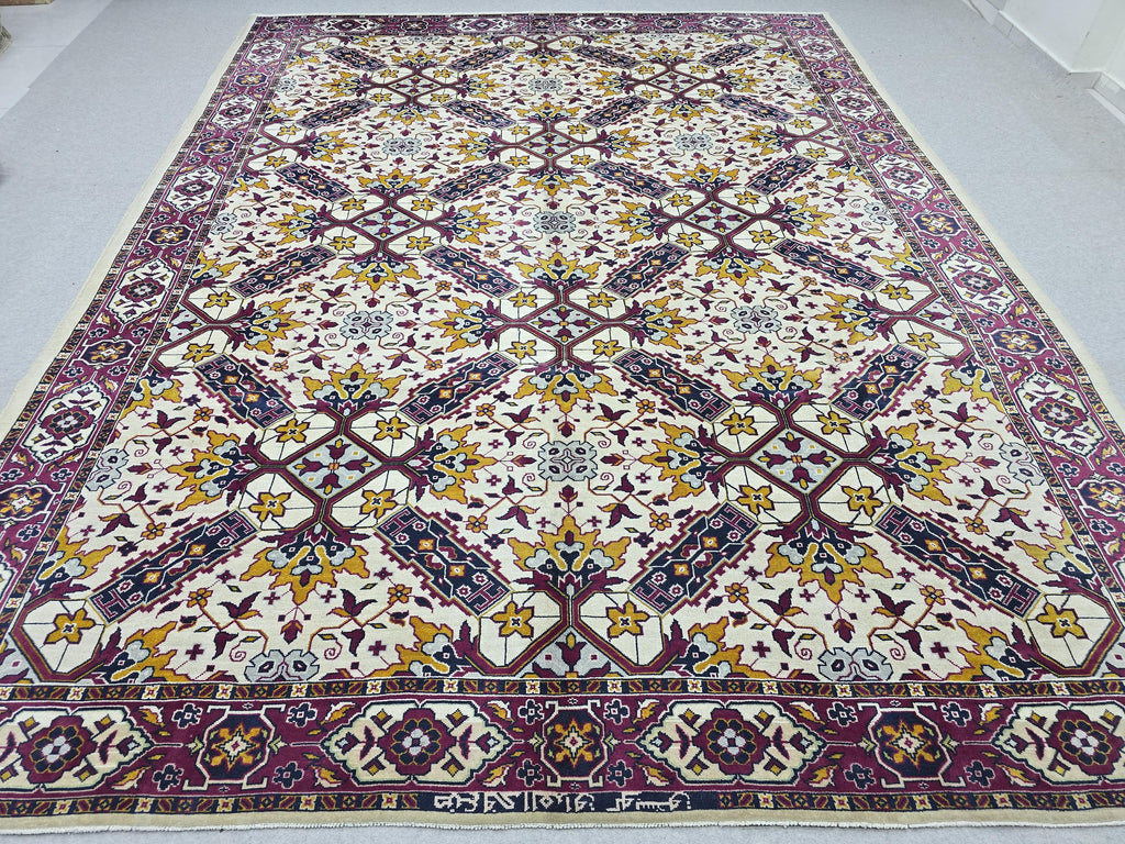 9x12 Vintage Rug Hand Knotted Traditional Anatolian Carpet