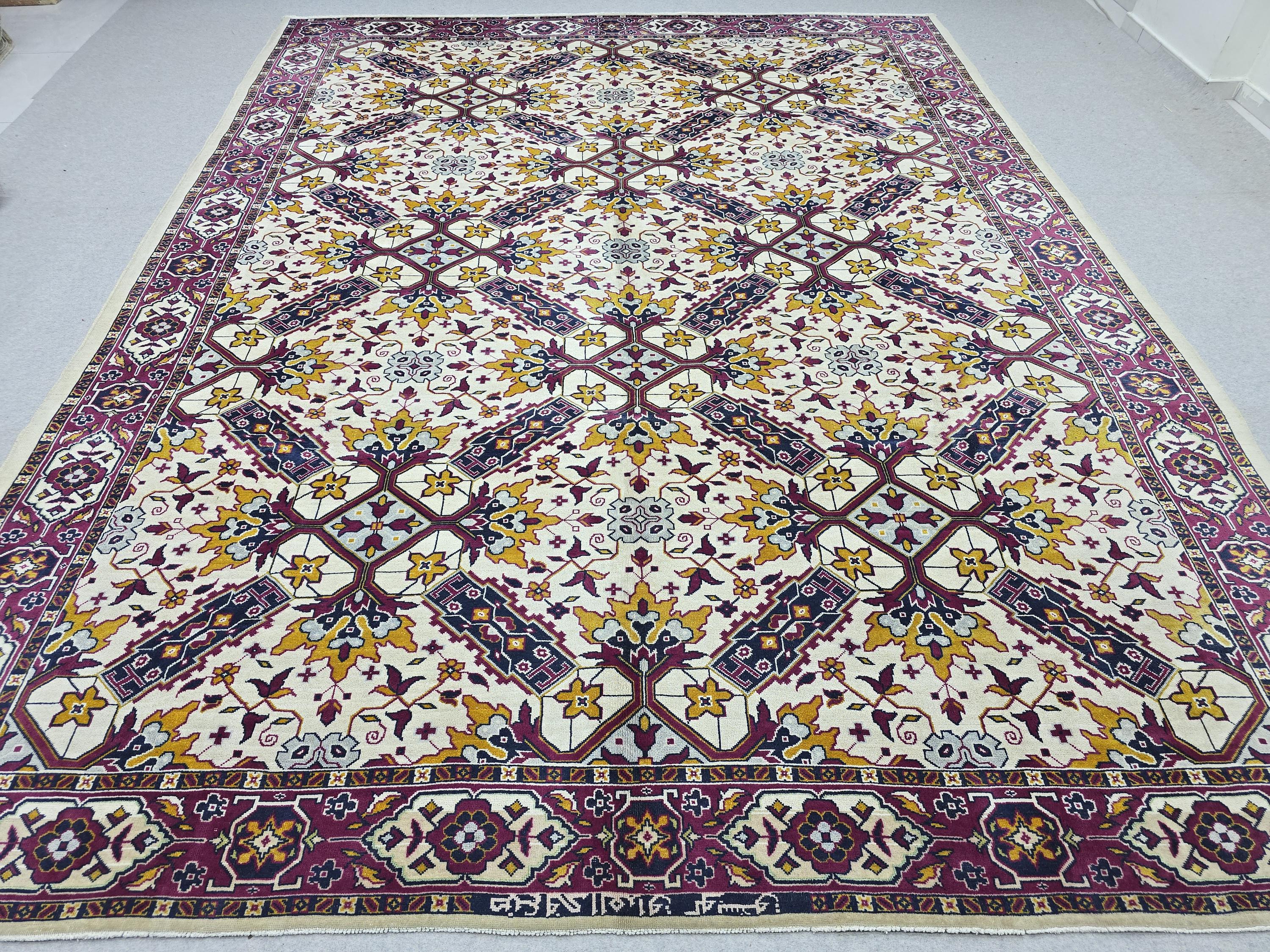 9x12 Vintage Rug Hand Knotted Traditional Anatolian Carpet