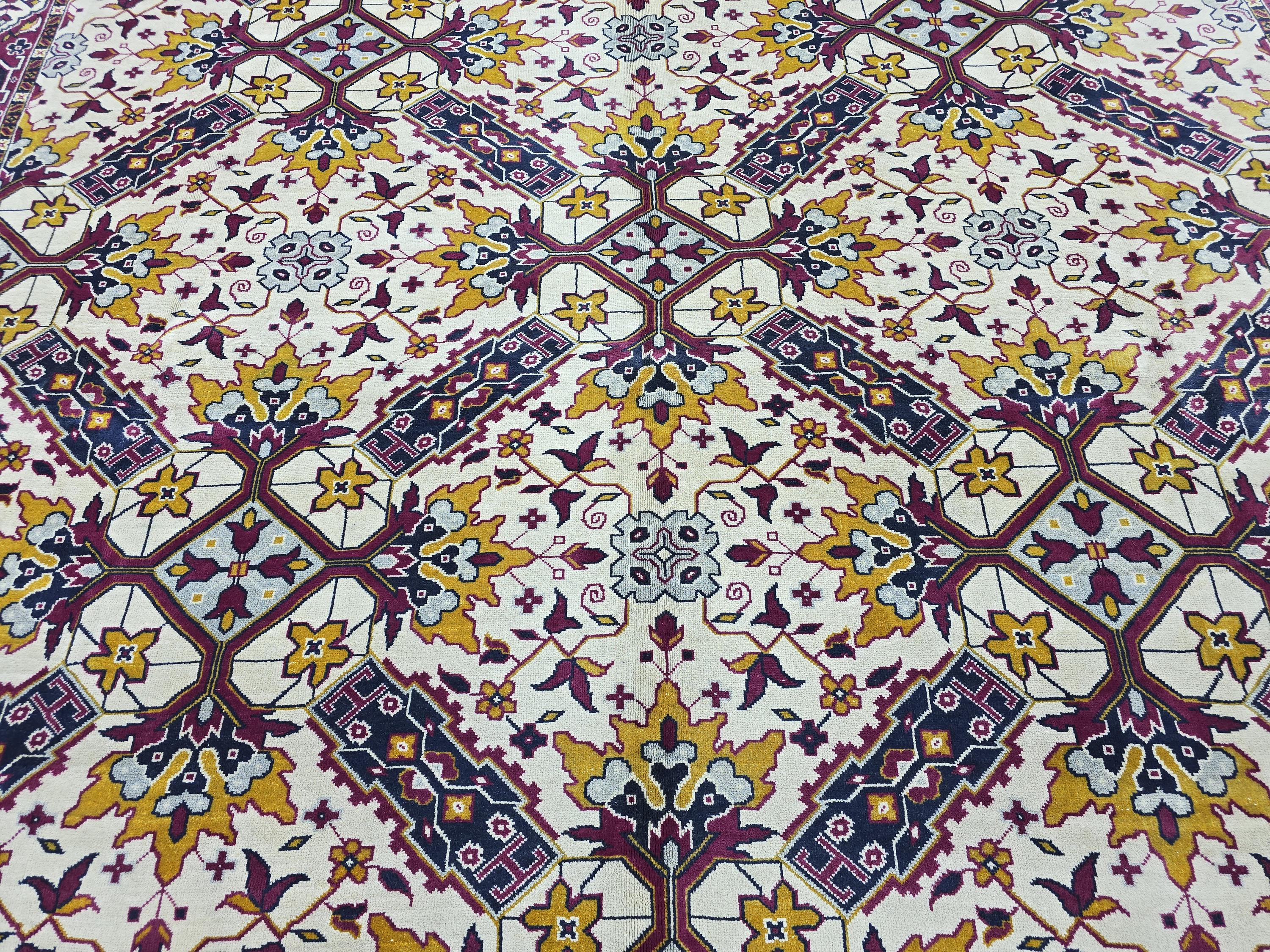 9x12 Vintage Rug Hand Knotted Traditional Anatolian Carpet