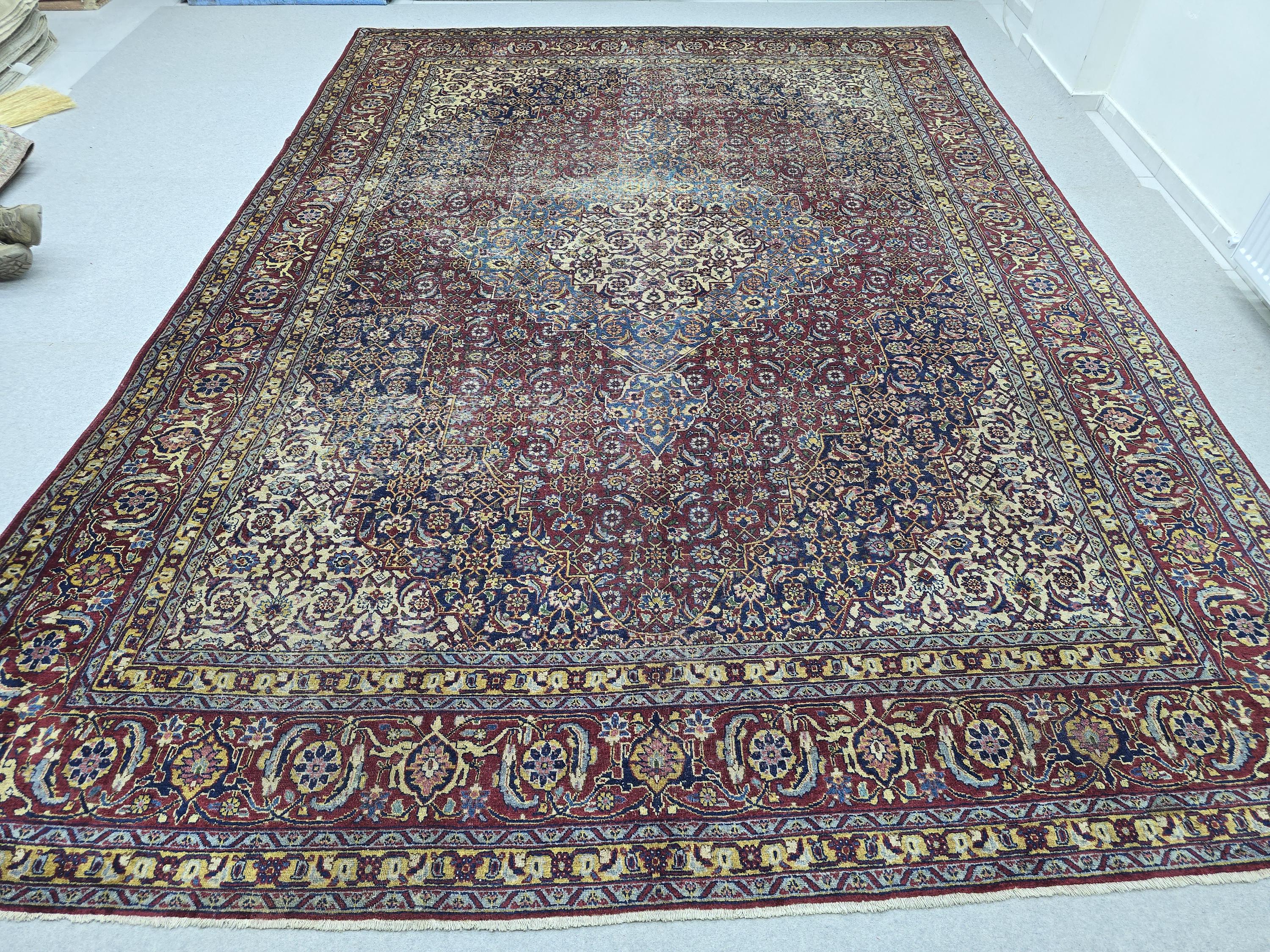 Antique Turkish Rug - HandKnotted Wool Vegetable Dyed Carpet /9,5x 12,8 feet