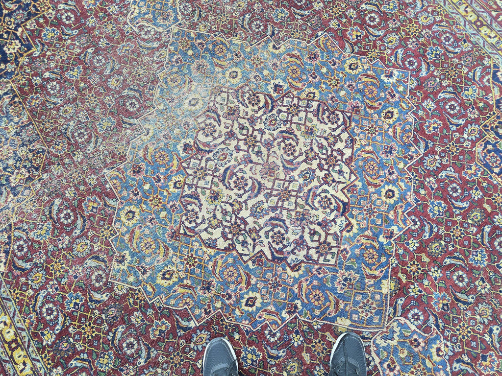 Antique Turkish Rug - HandKnotted Wool Vegetable Dyed Carpet /9,5x 12,8 feet