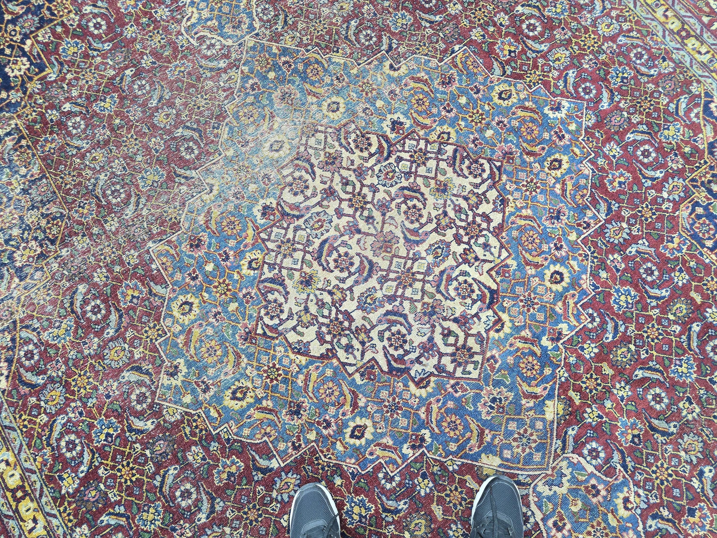 Antique Turkish Rug - HandKnotted Wool Vegetable Dyed Carpet /9,5x 12,8 feet
