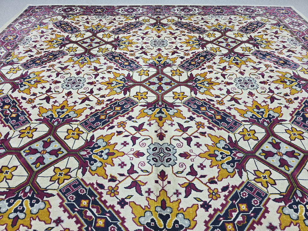 9x12 Vintage Rug Hand Knotted Traditional Anatolian Carpet