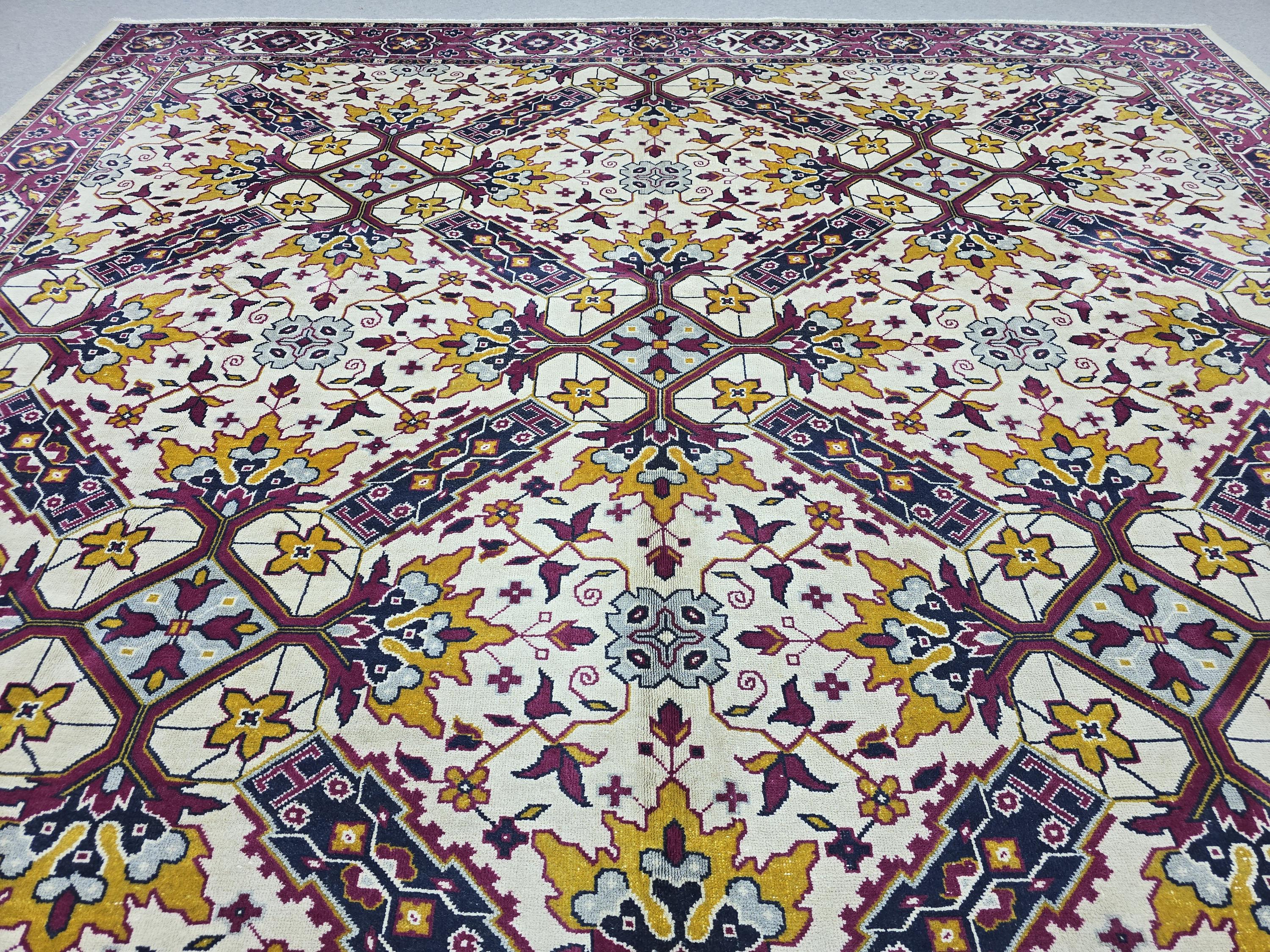 9x12 Vintage Rug Hand Knotted Traditional Anatolian Carpet