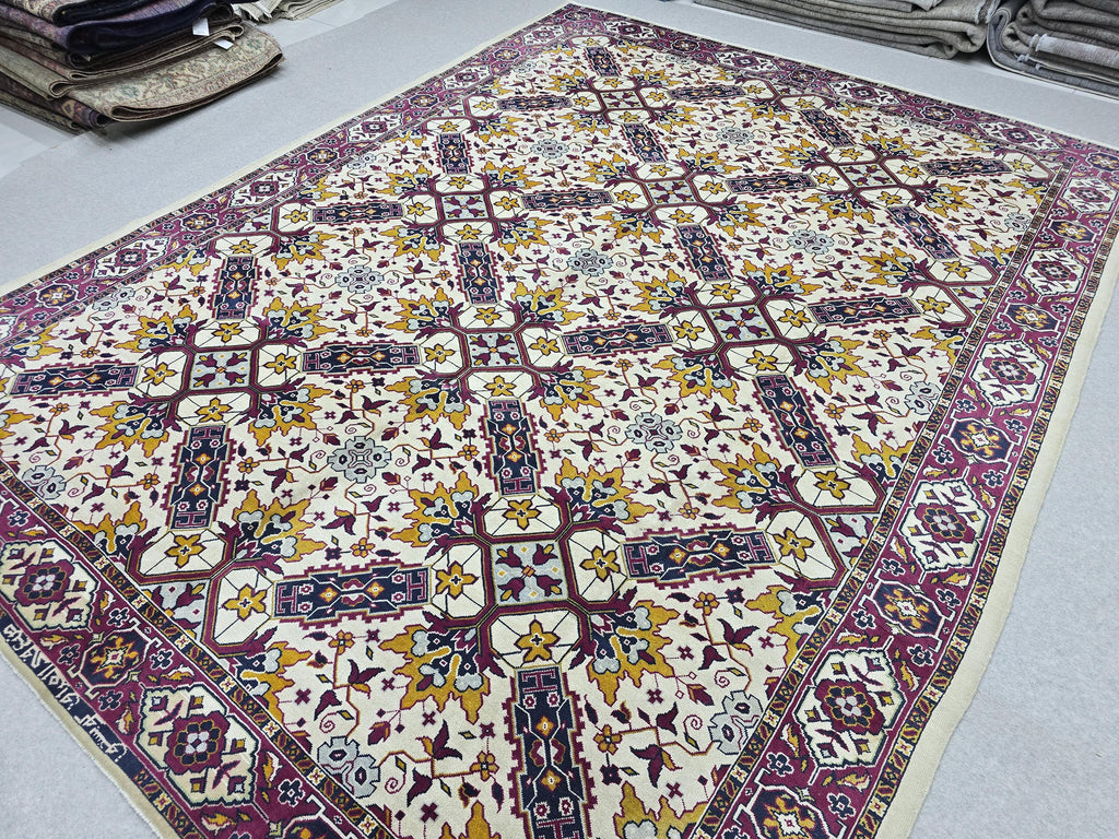9x12 Vintage Rug Hand Knotted Traditional Anatolian Carpet
