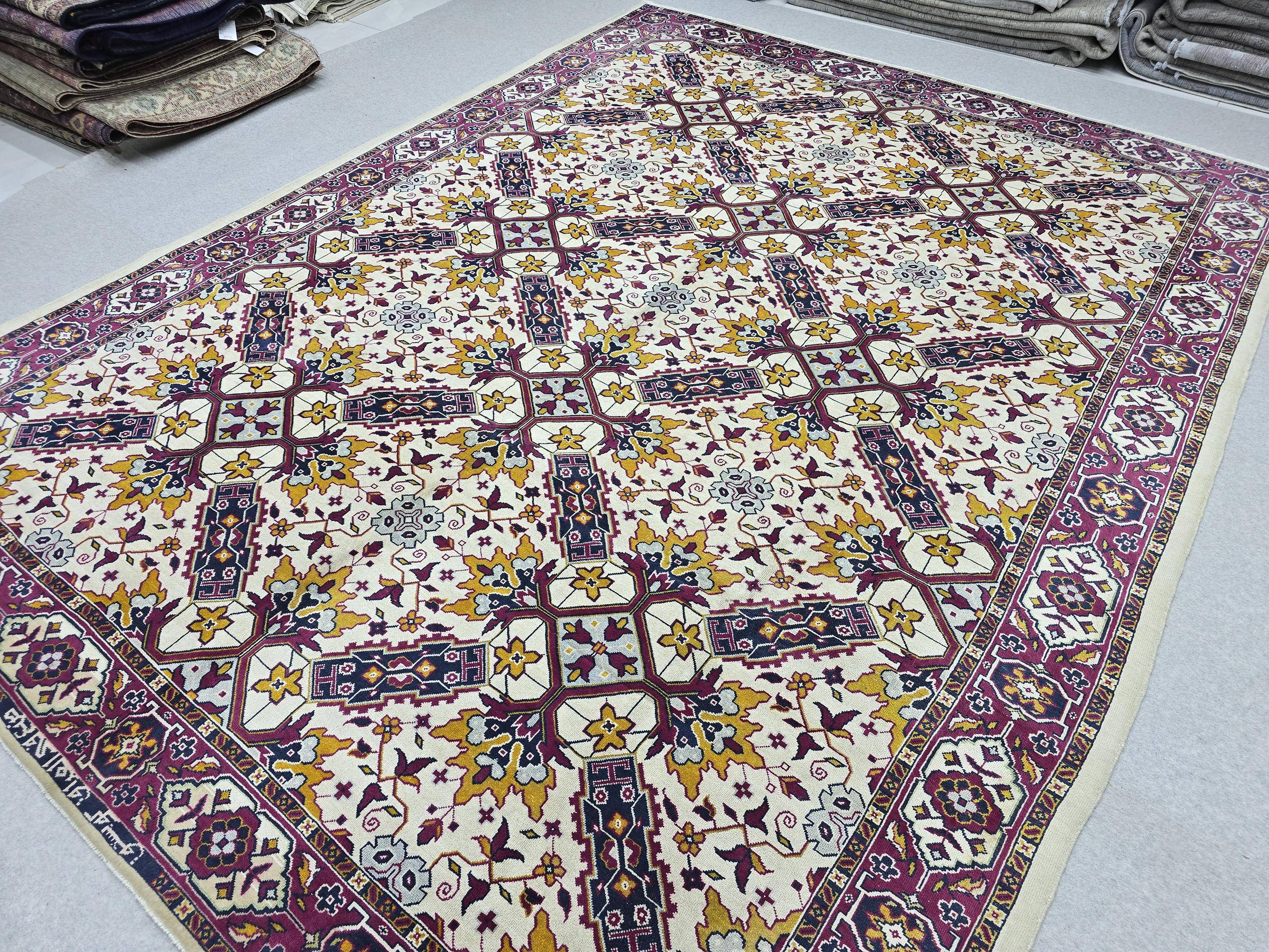 9x12 Vintage Rug Hand Knotted Traditional Anatolian Carpet